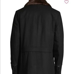 Karl Lagerfeld faux fur trimmed coat